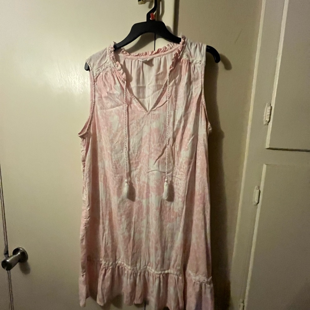 Pink Sleeveless Dress with Tassels